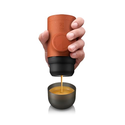 WACACO Portable Coffee Maker for Outdoor Compatible Ground Coffee, Manually Operated Espresso Maker, Espresso Machine Coffee On The Go, Ultra-Small (Copper Clay) Copper Clay