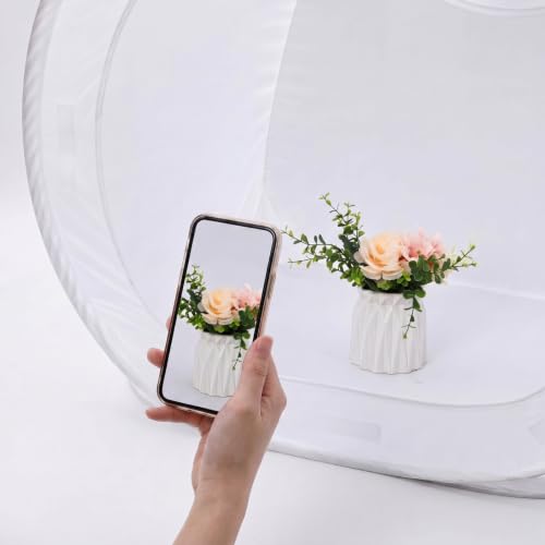 Sabary 24x24 Portable Photo Studio Shooting Tent, Foldable Light Cube Diffusion Soft Box Tent with 4 Colors Backdrops and 2 Pairs Cotton Gloves for Product Photography