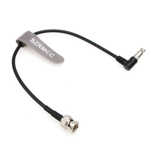 SZRMCC High Density HD Right Angle Micro BNC Q4 to Standard BNC 75 Ohm UHD 4K Video Coaxial Cable for Blackmagic Video Assist 5″ 12G-SDI HDR Monitor (45cm) 45cm