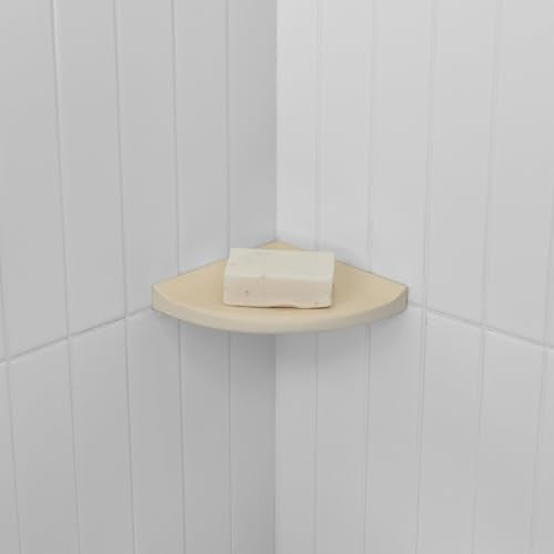 Questech 5" Shower Soap Dish Shelf for Inside Shower, Lugged for New Construction, Bath Organizer for Tiled Walls, Corner Soap Holder, Metro Lugged, Sand Matte
