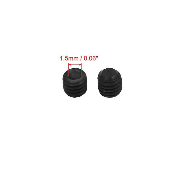 [Australia - AusPower] - uxcell M3x3mm Metric Carbon Steel Hex Socket Set Flat Point Grub Screws Black for Towel Rack Door Knob 50pcs 