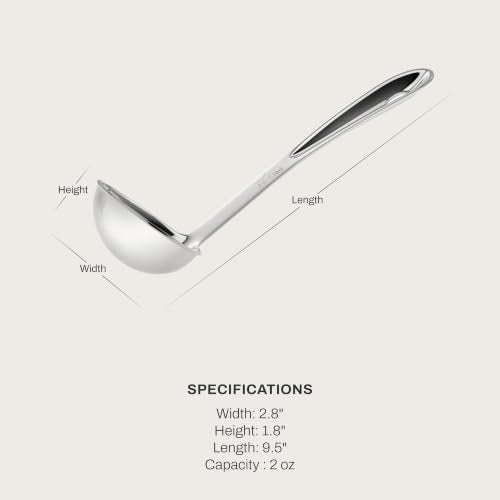 All-Clad Stainless Steel 9.5-inch Ladle, Kitchen Tools Silver 9.5 inches - 1 Pack