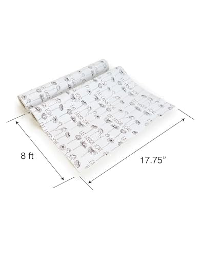 Rae Dunn Shelf Liner - Drawer Liner and Cabinet Liner - Decorative Anti-Slip and Shelf Liners for Kitchen Cabinets, Pantry Shelves, Dresser Drawers (Eat. Love. Laugh. 2 Pack) Eat. Love. Laugh. 2 Pack