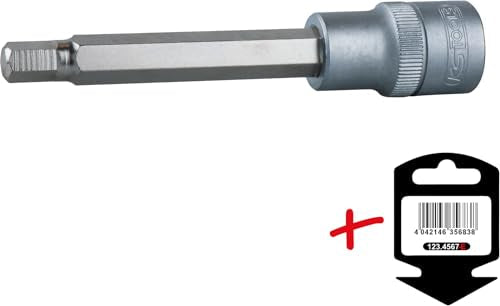 KS Tools 911.1332 E 1/2 Bit socket hex, long, 12 M