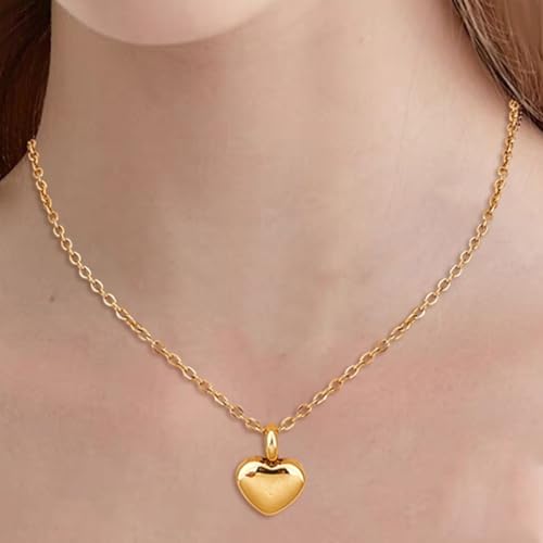CREATCABIN 2 Packs Heart Urn Necklaces for Ashes, Silver & Gold
