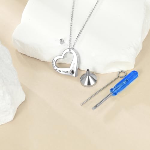 YFN Heart Urn Necklace for Ashes S925 Sterling Silver Cremation Jewelry Memorial Pendant Keepsake for Women Men