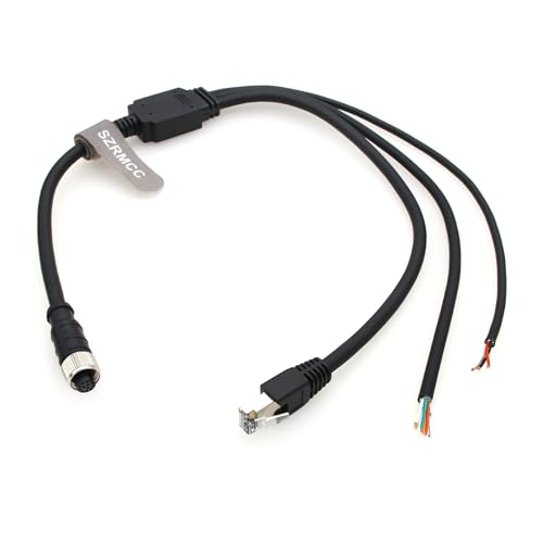 SZRMCC Livox Mid-360 Cable M12 Pin Female Aviation Plug 3 in 1 Splitter Data Sensor Cable for DJI Lidar Livox Mid-360 Mid-70 Avia Lidar (Straight 12 pin, 1.5m) Straight 12 pin