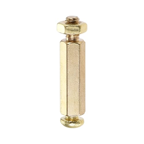 uxcell M4 hex brass standoff spacer, 20mm male-female threaded pillar screw nut kit for PCB, 20 sets