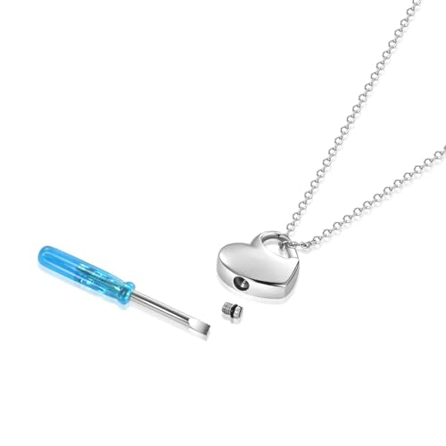 Simple Love Heart Urn Necklaces for Ashes Cremation Jewelry Keepsake for Adult Women Men Human Family Loved One