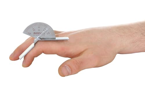 Baseline 3.5" Stainless Steel Finger Goniometer - Compact ROM Measuring Instrument for Fingers and Small Joints