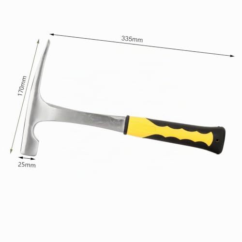 Geological Hammer, Duckbill Double Head Geology Hammer Geological Hammer Flat Mouthstone Hammer Sharpener Tip Geological Study Hammer with High Carbon Steel and Comfortable Rubber Handle
