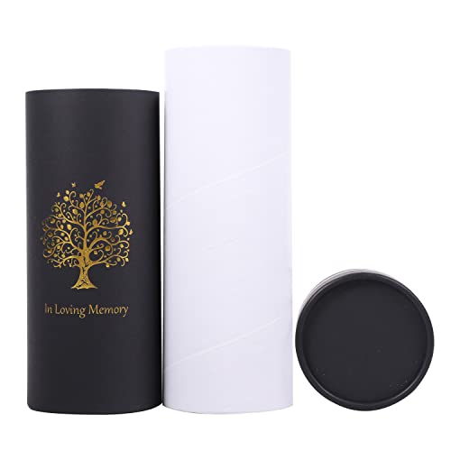 Eco Scattering Urn – Biodegradable Scatter Tube for Ashes - Cremation Urn for Human Ashes - Urns for Ashes Male Female Black Tree(small) 1