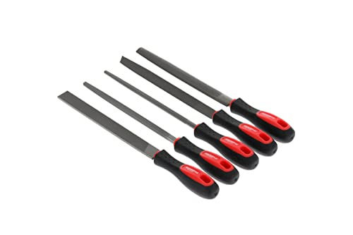Gedore red triangular file., R93000005 | Special steel, incl. plastic bag, 2-component handle, red/black File set Single 5-piece