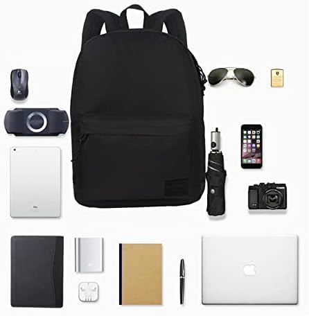 [Australia - AusPower] - SUPACOOL Lightweight Casual Laptop Backpack with USB Charging Port For for Men and Women, Daily use backpack, Backpack for College (Full Black) Full Black 