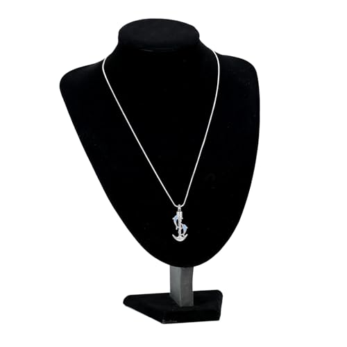 Anchor Urn Nechlace for Ash Dolphin Cremation Jewelry for Ashes Necklace Memorial Locket Pendant Jar Keepsake Necklace for Ashes… Anchor-Silvery