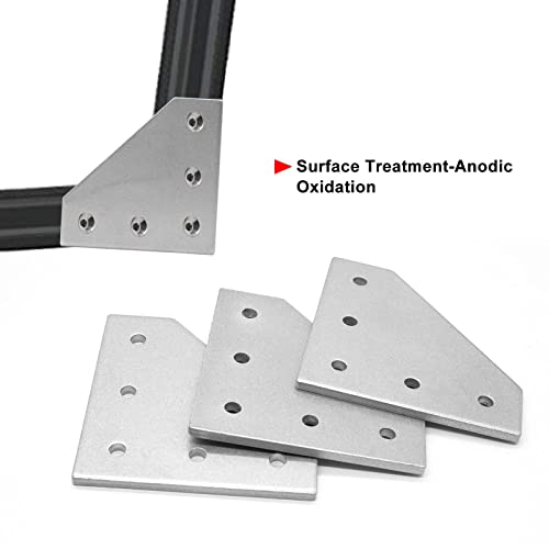 2020 Aluminum Extrusion Corner Bracket L-Shaped Connector Bracket 8PCS +40Pcs M5 Nuts+40Pcs M5x8mm Hex Socket Cap Screw for 2020 Aluminum Profile 3D Printer Connector Silver 20L
