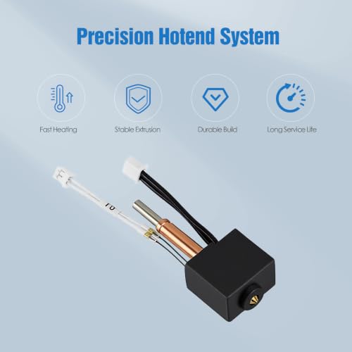 2-Pack Hotend Kit for Anycubic Kobra 3, Kobra 3 Combo, Kobra 3 V2 & Kobra 3 V2 Combo, 0.4mm Brass Nozzle Replacement, 3D Printer Accessories Kobra 3 Hotend Kit (Brass Nozzle)