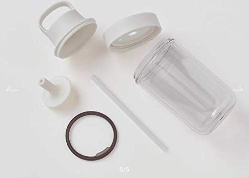 KINTO 20071 Togo Bottle, 16.9 fl oz (480 ml), White, Includes Straw, Lightweight, Water Bottle, Dishwasher Safe, Double Wall Construction