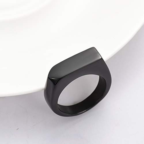 XSMZB Cremation Rings for Ashes Keepsake Arrow Band Finger Ring Ashes Holder for Human Pet Simple Square Memorial Urn Ring for Men Women Black 7