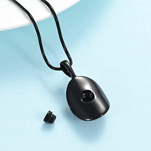 zeqingjw Cowboy Hat Cremation Necklace for Ashes Stainless Steel Urns Necklace for Ashes Memorial Ash Urn Jewelry Black