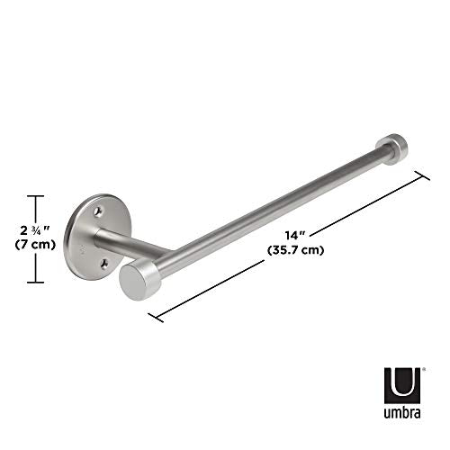 Umbra - 1009237-410 Cappa Paper Towel Holder – Modern Under Cabinet or Wall Mount Dispenser (Horizontal or Vertical), 14" L x 4" W x 2.6" H, Nickel (Pack of 2) 14"L x 4"W x 2.6"H (Pack of 2)