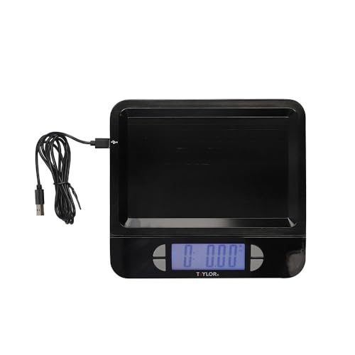 Taylor Pro Accurate USB Rechargeable Kitchen Scales with Tare Function in Gift Box, Stainless Steel
