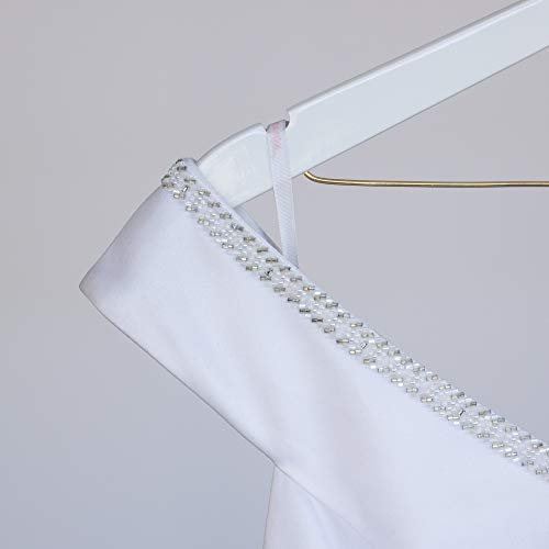 Ella Celebration Mrs Wedding Dress Hanger, Wood and Wire Hangers for Bride to be Gown (White with Light Gold Wire) White With Light Gold Wire