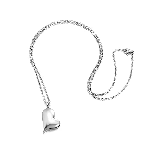 Jovivi Stainless Steel Twist Heart Urn Pendant Necklace Cremation Jewellery Ashes Keepsake Pet Memorial with Filler Kit and Gift Box