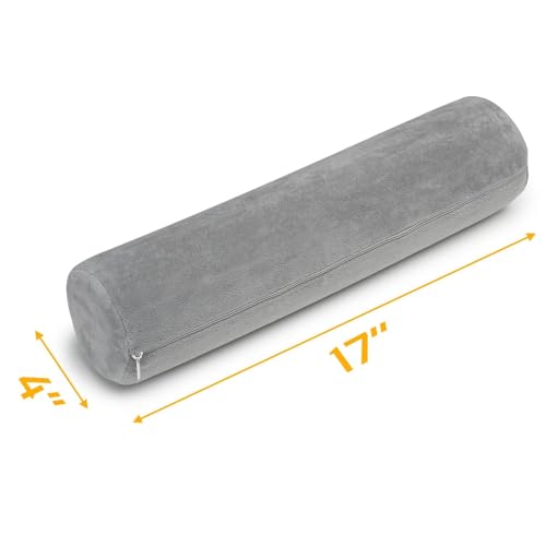 AllSett Health Firm Round Bolster Pillow - Memory Foam Cervical Neck Roll Pillow for Sleeping 17x4 Inch, Firm