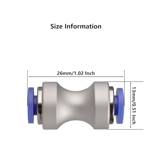 8PCS PTFE Tube Connector for Bambu Lab X1C/P1S/P1P AMS, 3D Ptiner Teflon Tube Pneumatic Joint for Filament Feeding