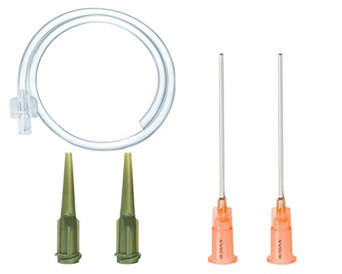 Syringe Set 60 and 10 ml with Needles, Dosing Tips and Hose | Softmatik syringes with Luer connections, two blunt 40 mm cannulas, two nozzles and 30 cm dosing hose