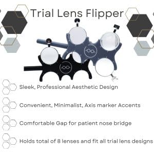 [Australia - AusPower] - Optometry 8 Slot Trial Lens Flipper Optometrist Tool for Trial Glasses Optical Ophthalmic Lens Flipper for Vision Testing & Vision Therapy Optician Tools Optometry Equipment (Black) Black 