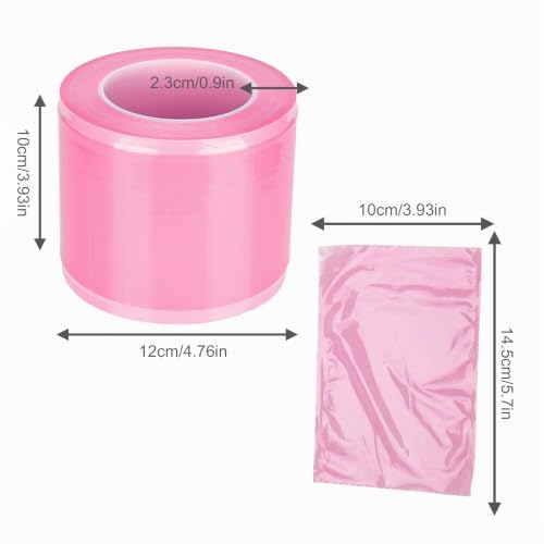 Dental Protective Film, 1200 Sheets, PE Disposable Protective Film, Plastic Tattoo Protective Film for Dental Materials, Barrier Film, Sticky (Pink) Pink