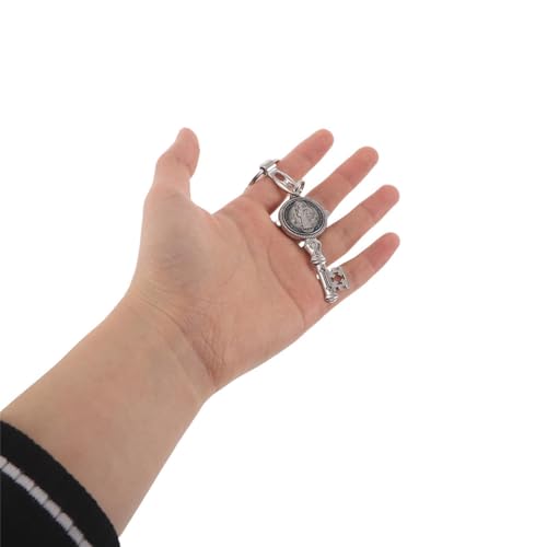 YARNOW 10pcs Saint Benedict Keychain Key Shape Alloy Religious Medal Gift