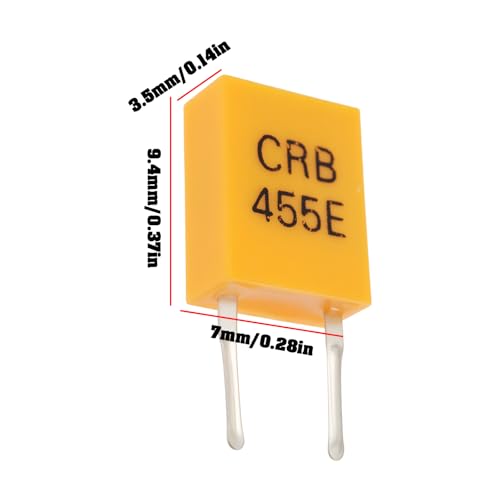 ECSiNG 10pcs Direct Plug-in 2-Pin Ceramic Quartz Resonators CRB455E 455kHz Suitable for Radios and Wireless Receiver Modules