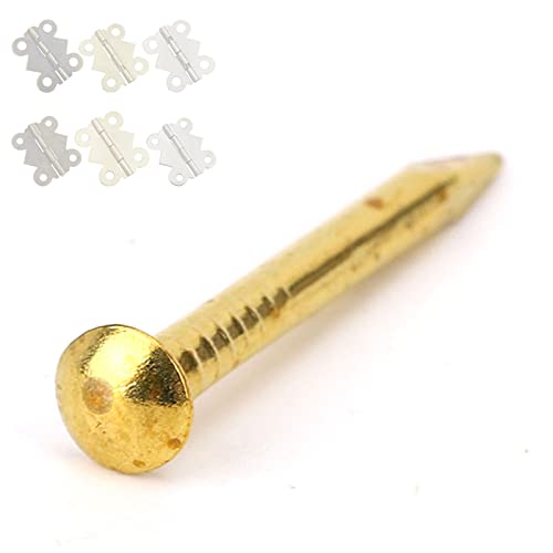 HEEPDD 100-piece brass escutcheon tacks, 22mm round-head brad nails with thicker shafts