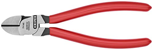 KNIPEX 70 01 160 6.25-inch diagonal cutters, side-cutting pliers with red and blue handles