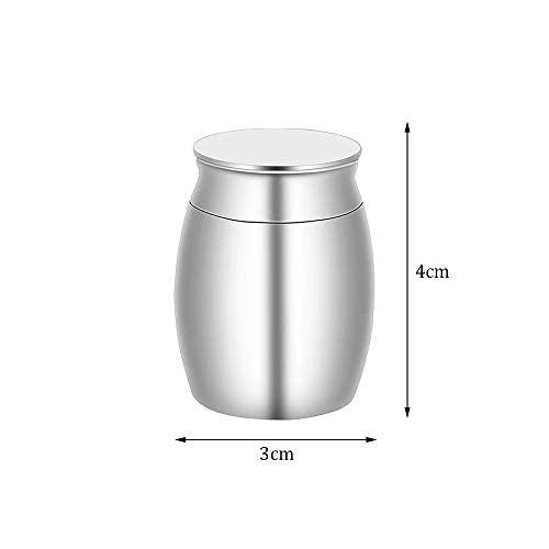 NA Small Keepsake Urns Stainless Steel Mini Waterproof Memorial Cremation Container Jar for Memorial Human Pet Ashes… (A Silver) A Silver
