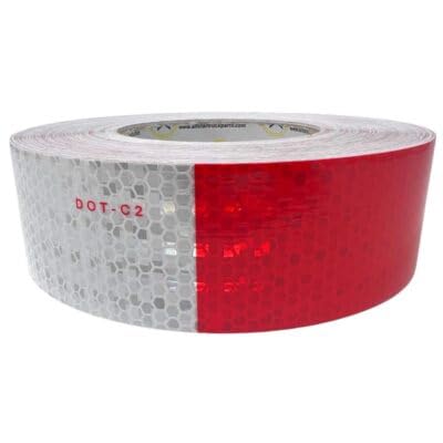 All Star Truck Parts New 2" x150' roll DOT-C2 Ultra Reflective Safety 6" Red/ 6" White Conspicuity Tape Truck Trailer Horse Diamond Pattern Long Lasting Waterproof Material, Super Strong Adhesive! 2 IN x 150 FT