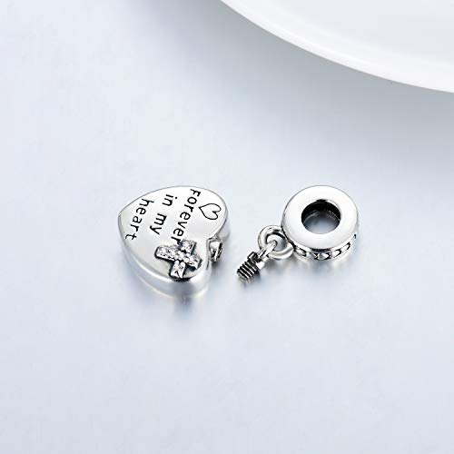 LONAGO Personalized Photo Charm for Bracelet Sterling Silver Customize Picture Charms Gift for Women Heart urn