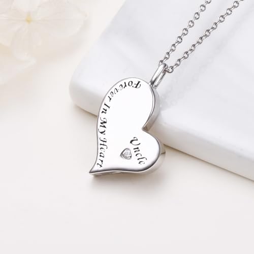 Ladytree 925 Sterling Silver Cremation Urn Necklace for Ashes Uncle
