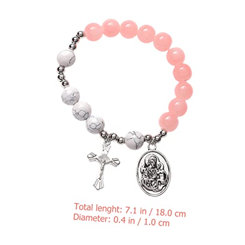 VALICLUD Cross Pendant Bracelet Beads and Religious Cross Design for Women's Daily Wear as Sister Bracelet