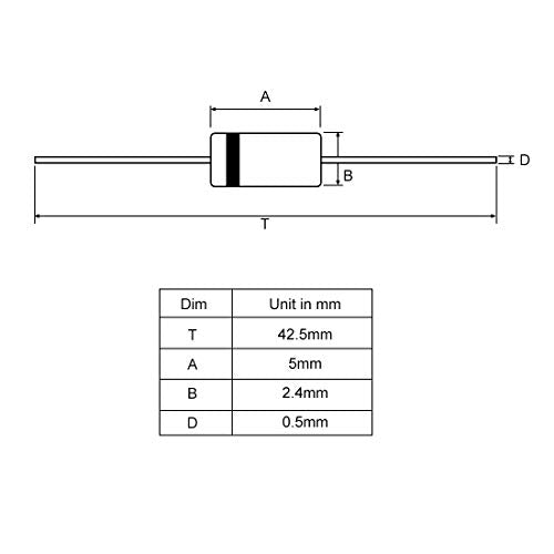 sourcing map 1N4007 Rectifier Diode 1A 1kV Electronic Pack of 10 | Silicon diodes