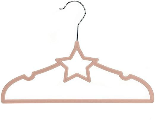 18 Pack Premium Pink Star Velvet Baby Clothes Hangers, Non-Slip 360 Degree Toddler and Kids Clothes Felt Hangers for Baby Closet
