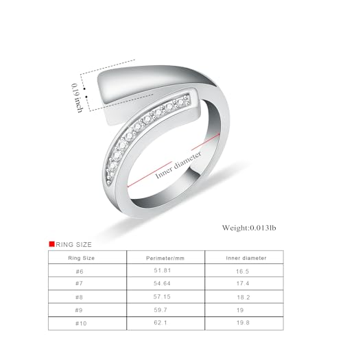 Urn Ring for Ashes for Women Men Cubic Zirconia Ash Ring Memorial Cremation Jewelry Bereavement Keepsakes Gift for Loss of a Loved One (10#, Silver)