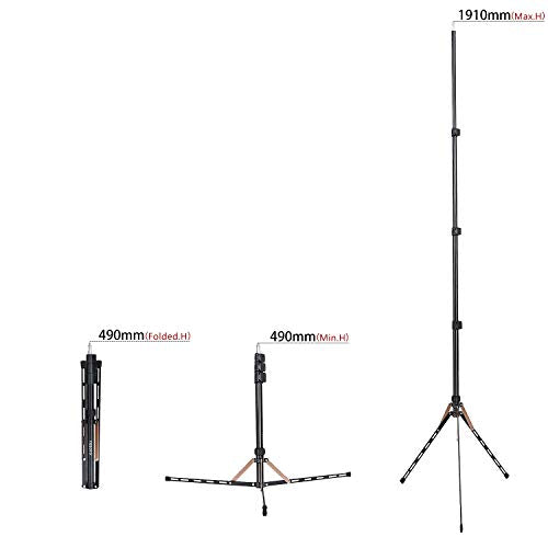 FOSOTO 75in Fold Video Tripod Light Stand Super Lightweight Compact for Speedlight, Flash, Umbrella, Softbox, Filming Product Portrait Shooting Lighting Stand