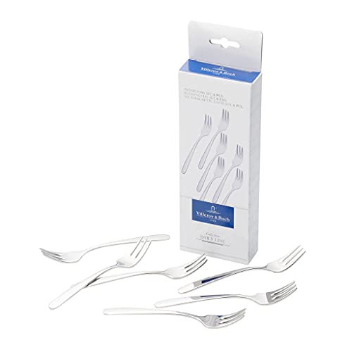 Villeroy & Boch Daily Line Collection Cake Forks, 6-Piece Set, 18/10 Stainless Steel, 5.75 x 1 in