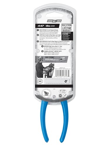 Channellock 447 7.5-inch diagonal cutting pliers with curved jaw and side-cutting design