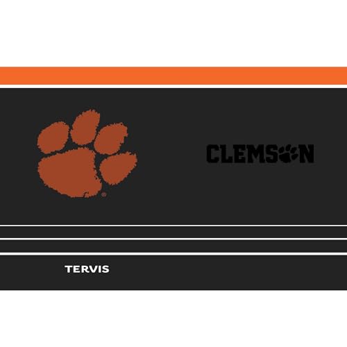 Tervis Traveler Clemson Tigers - Night Game Triple Insulated Tumbler Travel Cup Keeps Drinks Cold & Hot, 30oz, Stainless Steel
