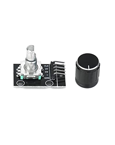 QWORK 5pcs KY-040 Rotary Encoder Module 360 Degree Rotary Angle Encoders with Push Button for Arduino
